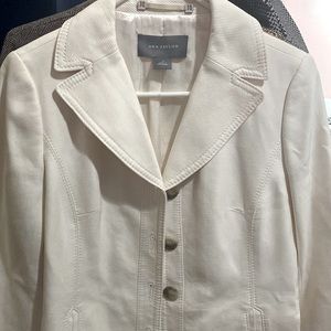 ANN TAYLOR DENIM WHITE COAT